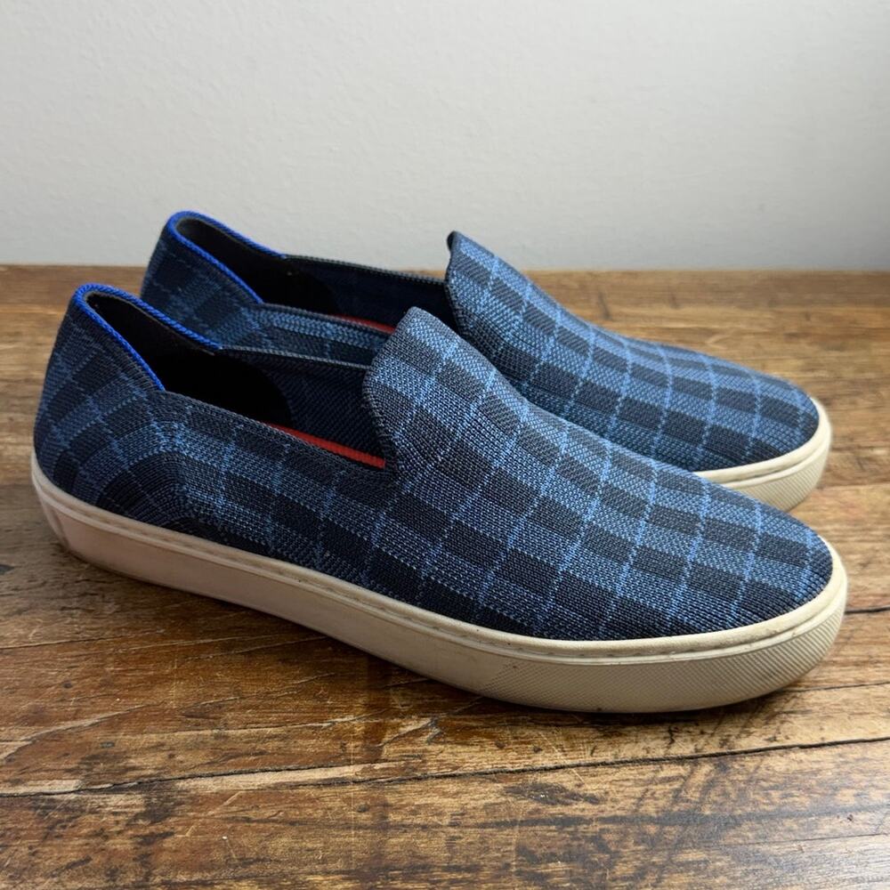 Rothy's "The Sneaker" Indigo Gingham Plaid size 7.5